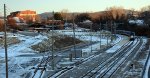  a winter scene as the sun sets on the Lynchburg station with a late Amtrak #20 in house.